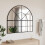 Berkfield Wall Mirror Black 100x90 cm Arch Iron 1