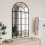 Berkfield Wall Mirror Black 60x110 cm Arch Iron 1