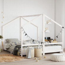 Berkfield Kids Bed Frame White 2x(90x190) cm Solid Wood Pine