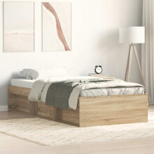 Berkfield Bed Frame without Mattress Sonoma Oak 75x190 cm Small Single Small Single