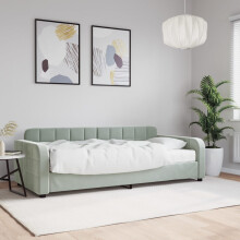 Berkfield Daybed with Mattress Light Grey 90x190 cm Velvet