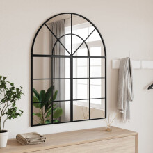 Berkfield Wall Mirror Black 80x100 cm Arch Iron