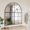Berkfield Wall Mirror Black 100x110 cm Arch Iron 1