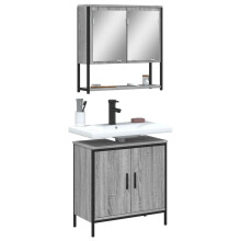 Berkfield 2 Piece Bathroom Furniture Set Grey Sonoma Engineered Wood