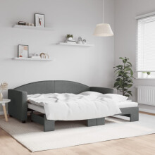 Berkfield Daybed with Trundle without Mattress Dark Grey 90x190 cm Single
