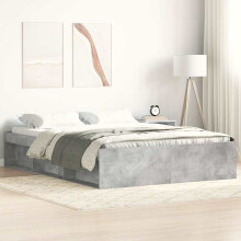 Berkfield Bed Frame without Mattress Concrete Grey 150x200 cm King Size King Size