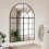 Berkfield Wall Mirror Black 100x130 cm Arch Iron 1