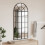 Berkfield Wall Mirror Black 60x130 cm Arch Iron 1