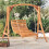Berkfield Swing Bed Solid Wood Spruce with Teak Finish 1