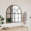 Berkfield Wall Mirror Black 80x80 cm Arch Iron 1