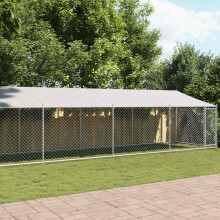 Berkfield Dog Cage with Roof and Door Grey 12x2x2 m Galvanised Steel