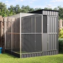 Berkfield Aviary with Extension Silver 209x203x216 cm Steel