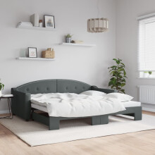 Berkfield Daybed with Trundle without Mattress Dark Grey 90x190 cm Single