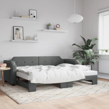 Berkfield Daybed with Trundle without Mattress Dark Grey 90x190 cm Single