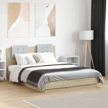 Berkfield Bed Frame without Mattress Sonoma Oak 135x190 cm Double
