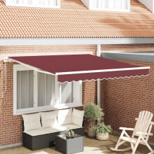 Berkfield Manual Retractable Awning Burgundy 300x250 cm