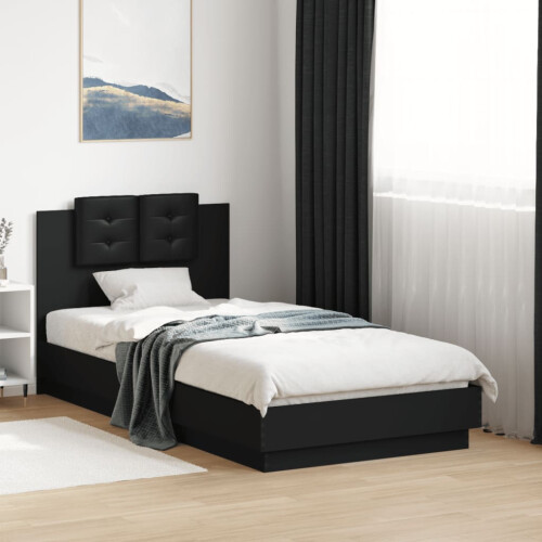 Berkfield Bed Frame without Mattress Black 75x190 cm Small Single