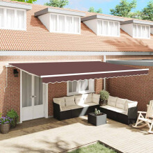 Berkfield Manual Retractable Awning Brown 500x300 cm