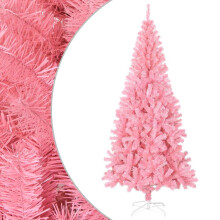 Berkfield Artificial Christmas Tree with Stand Pink 210 cm PVC