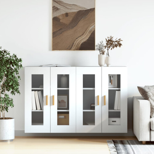 Berkfield Wall Mounted Cabinets 2 pcs White Engineered Wood