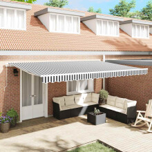 Berkfield Manual Retractable Awning Anthracite&White 500x300 cm