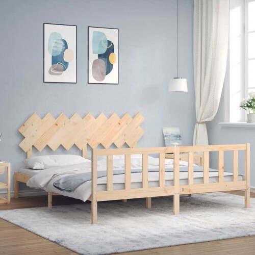 Berkfield Bed Frame without Mattress Super King Size Solid Wood Pine