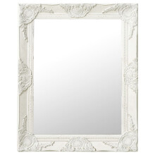 Berkfield Wall Mirror Baroque Style 50x60 cm White