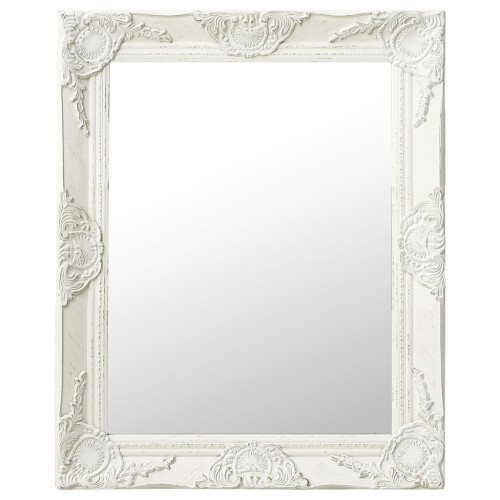 Berkfield Wall Mirror Baroque Style 50x60 cm White