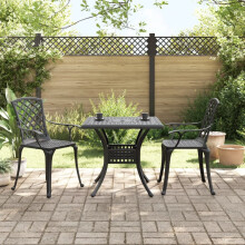 Berkfield 3 Piece Bistro Set Black Cast Aluminium