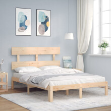 Berkfield Bed Frame without Mattress Small Double Solid Wood Pine
