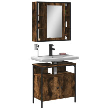Berkfield 2 Piece Bathroom Furniture Set Smoked Oak Engineered Wood