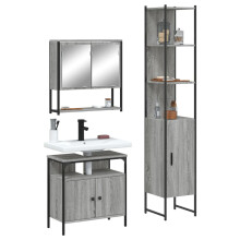 Berkfield 3 Piece Bathroom Furniture Set Grey Sonoma Engineered Wood