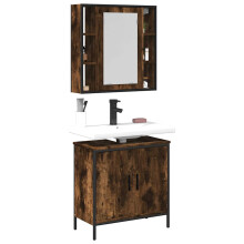 Berkfield 2 Piece Bathroom Furniture Set Smoked Oak Engineered Wood