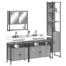 Berkfield 4 Piece Bathroom Furniture Set Grey Sonoma Engineered Wood