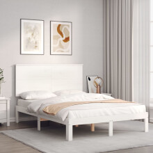 Berkfield Bed Frame without Mattress White 140x200 cm Solid Wood Pine