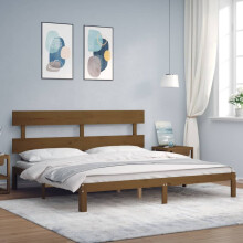 Berkfield Bed Frame without Mattress Honey Brown 200x200 cm Solid Wood Pine