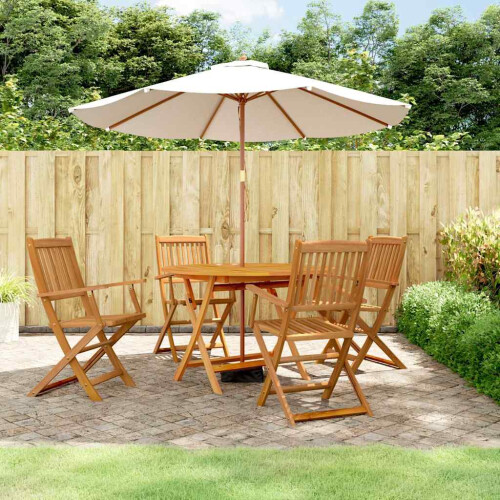 Berkfield 5 Pieces Garden Dining Set Solid Wood Acacia