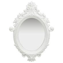 Berkfield Wall Mirror Castle Style 56x76 cm White