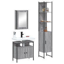 Berkfield 3 Piece Bathroom Furniture Set Grey Sonoma Engineered Wood