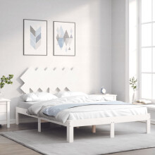 Berkfield Bed Frame without Mattress White Small Double Solid Wood Pine