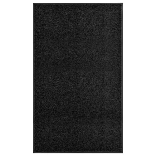 Berkfield Doormat Washable Black 90x150 cm