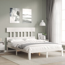 Berkfield Bed Frame without Mattress White 120x200 cm Solid Wood Pine