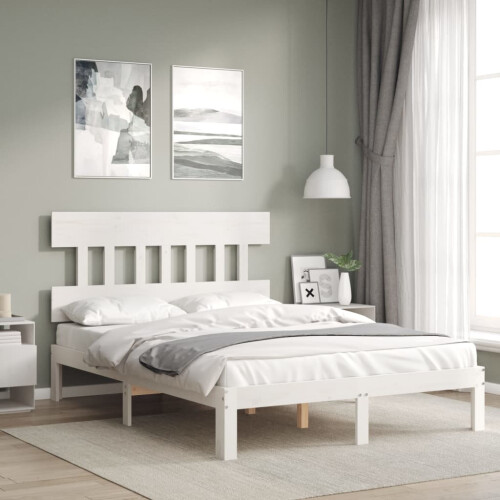 Berkfield Bed Frame without Mattress White 120x200 cm Solid Wood Pine