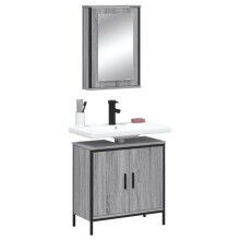Berkfield 2 Piece Bathroom Furniture Set Grey Sonoma Engineered Wood