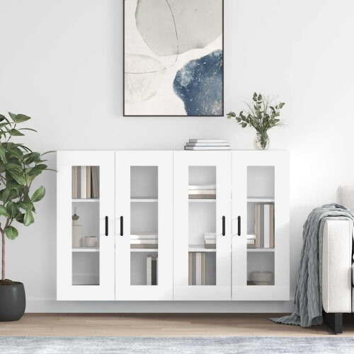 Berkfield Wall Mounted Cabinets 2 pcs White Engineered Wood