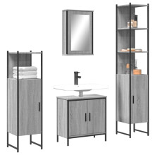Berkfield 4 Piece Bathroom Furniture Set Grey Sonoma Engineered Wood