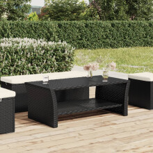 Berkfield Coffee Table Black 100x50x40 cm Poly Rattan