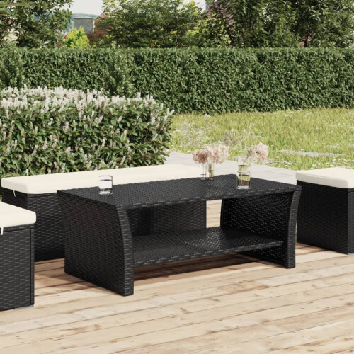 Berkfield Coffee Table Black 100x50x40 cm Poly Rattan