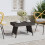 Berkfield Foldable Side Table Black 60x40x38 cm Poly Rattan 1