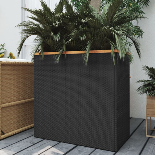 Berkfield Planter Black 80x40x80 cm Poly Rattan